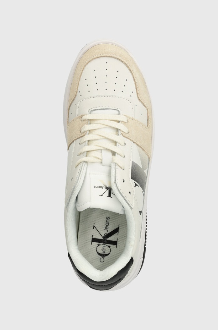 Calvin Klein Jeans sneakersy BOLD FLATF LOW LACE MIX NBS SAT biały YW0YW01308