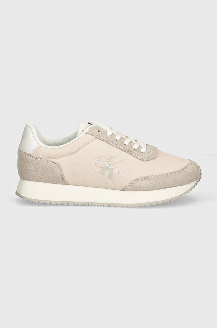 Sneakers boty Calvin Klein Jeans RETRO RUNNER LOW LACE NY ML YW0YW01326 béžová NC24