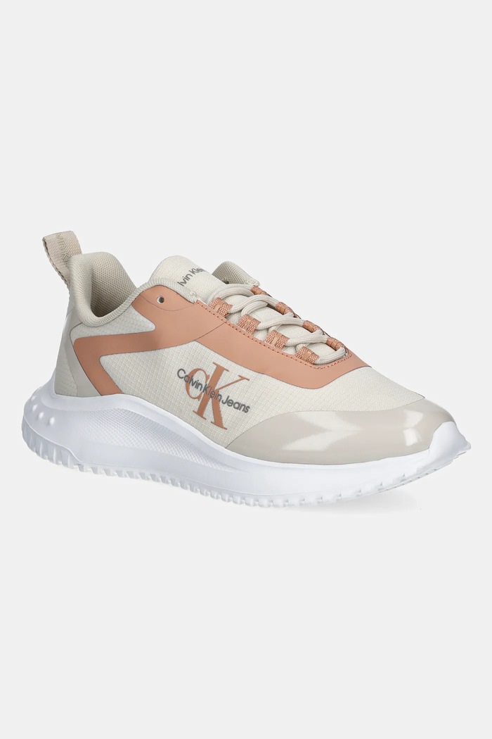 Calvin Klein Jeans sneakersy EVA RUNNER LOW LACE MIX ML WN ultralekkie beżowy YW0YW01442