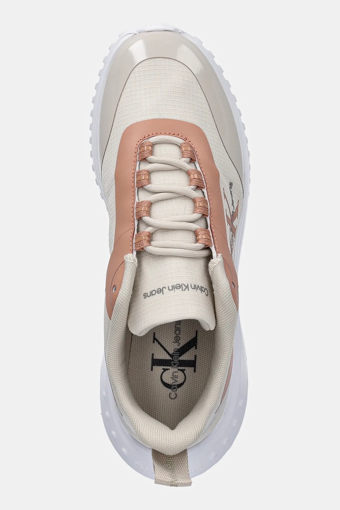 Calvin Klein Jeans sneakersy EVA RUNNER LOW LACE MIX ML WN beżowy YW0YW01442
