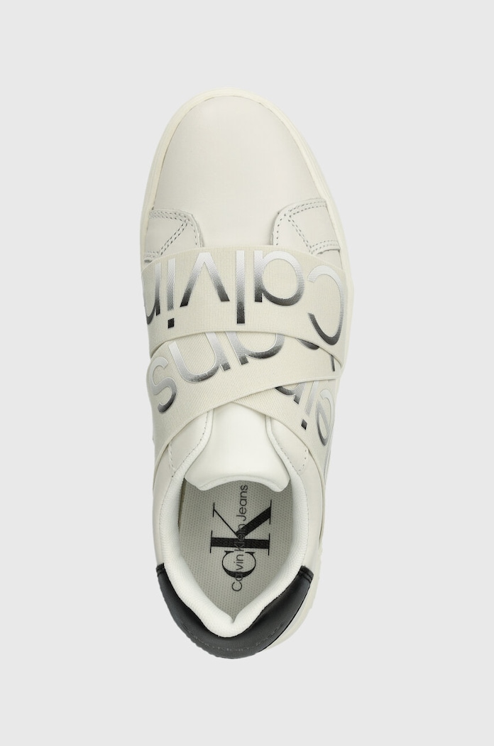 Calvin Klein Jeans sneakersy skórzane CLASSIC CUPSOLE ELAST LTH biały YW0YW01443