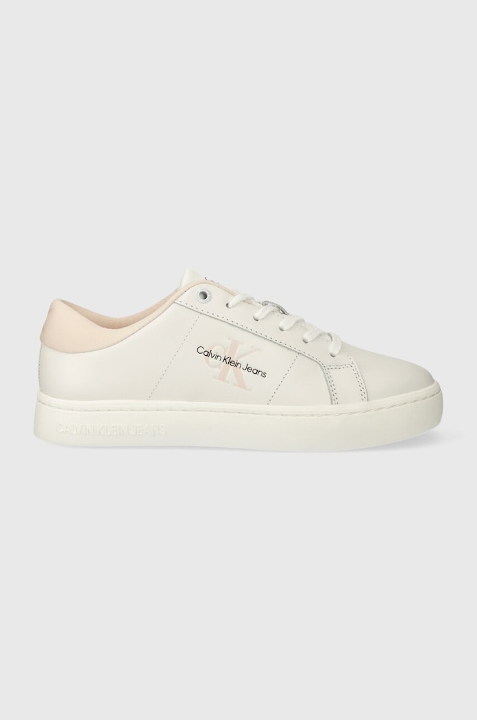 Calvin Klein Jeans sneakers din piele CLASSIC CUPSOLE LOWLACEUP LTH WN Planet friendly alb YW0YW01444