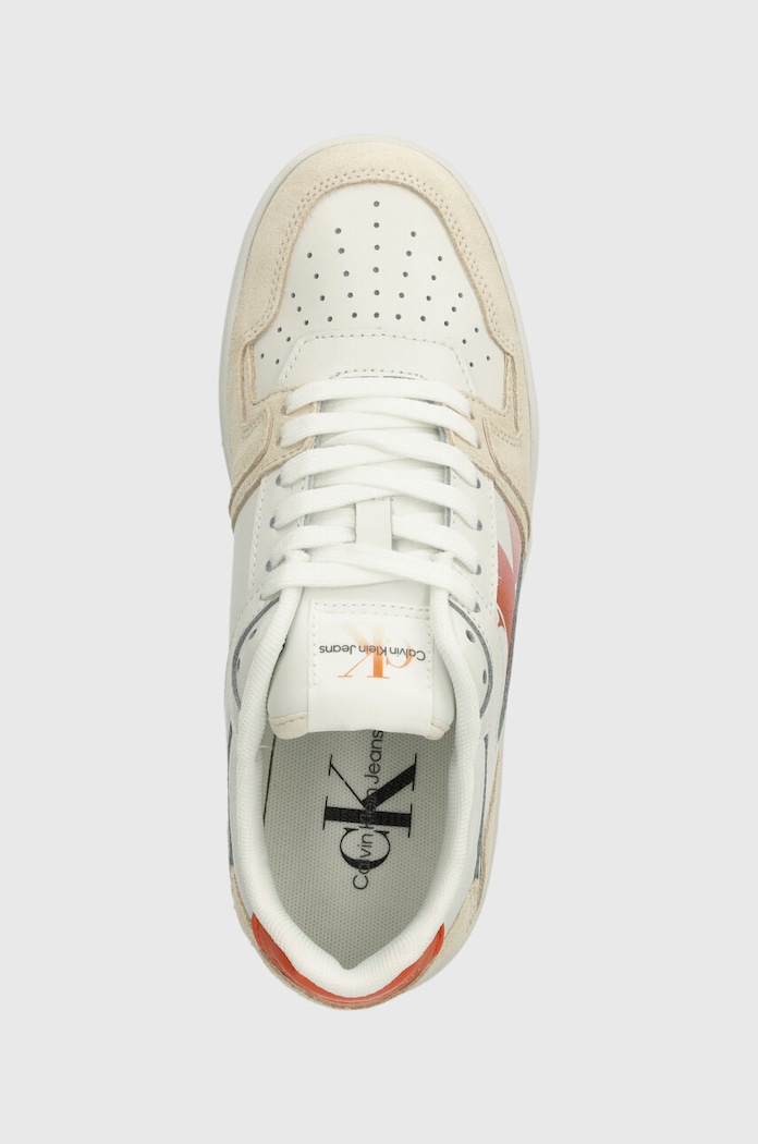 Calvin Klein Jeans sportcipő BASKET CUPSOLE LACE MIX NBS SAT fehér YW0YW01446