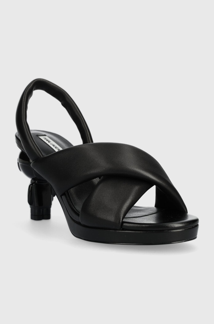 Karl Lagerfeld sandały skórzane IKON HEEL KL39024.000 czarny SS24