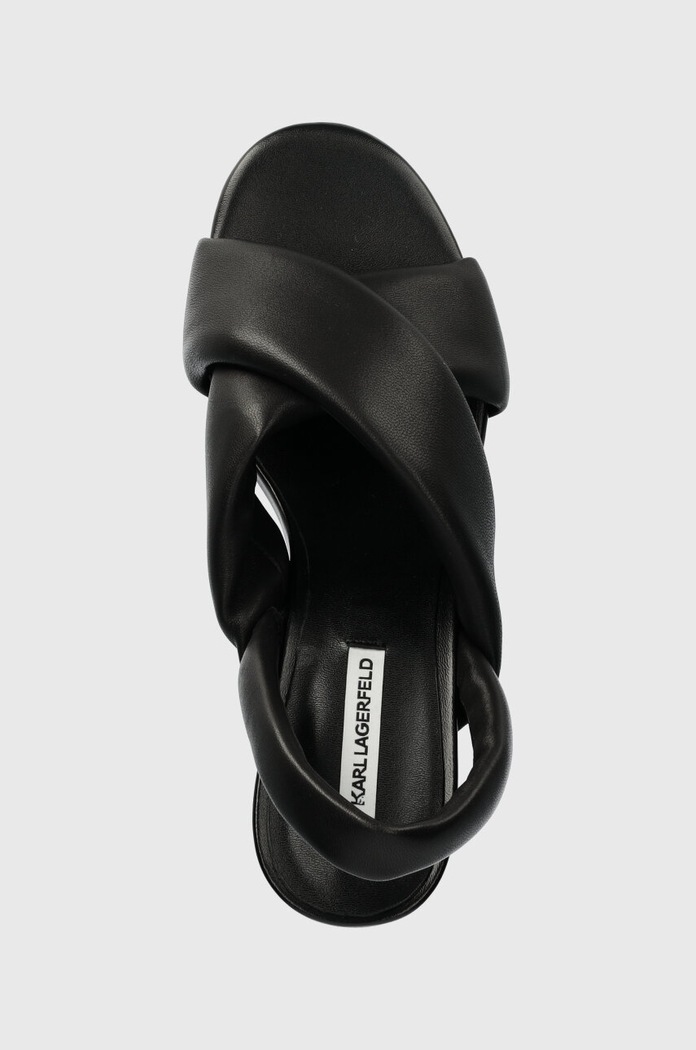 Karl Lagerfeld sandały skórzane IKON HEEL czarny KL39024.000
