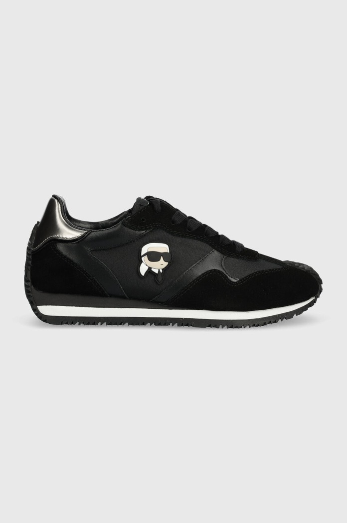Sneakers Karl Lagerfeld VELOCETTE δέρμα σαμουά μαύρο KL63930N.400