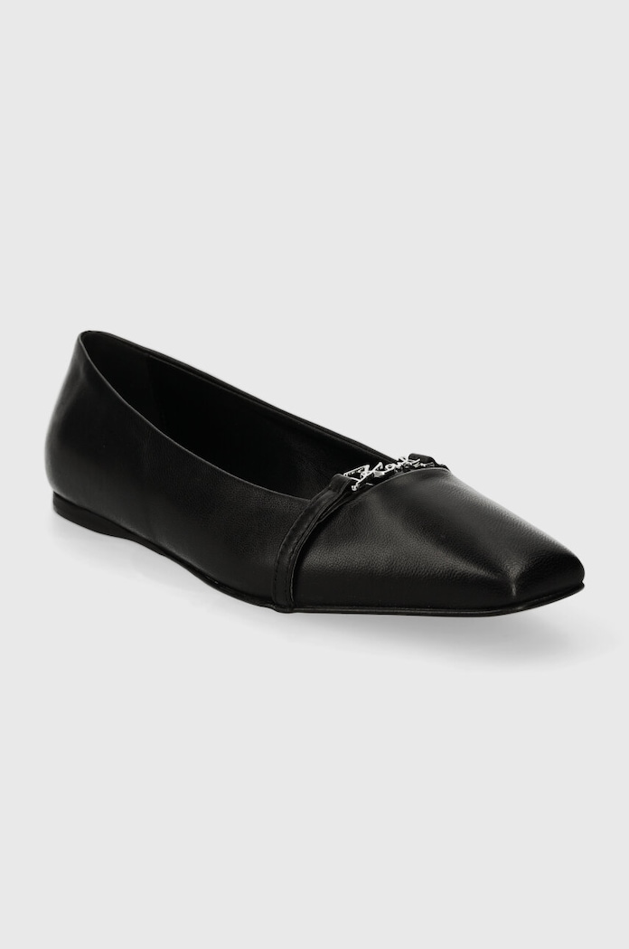 Kožené balerínky Karl Lagerfeld KONNIE KL40180.00S čierna SS24