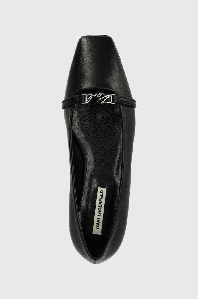 Kožené balerínky Karl Lagerfeld KONNIE čierna KL40180.00S