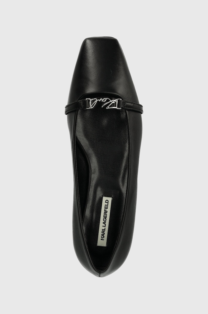 Kožené balerínky Karl Lagerfeld KONNIE čierna KL40180.00S