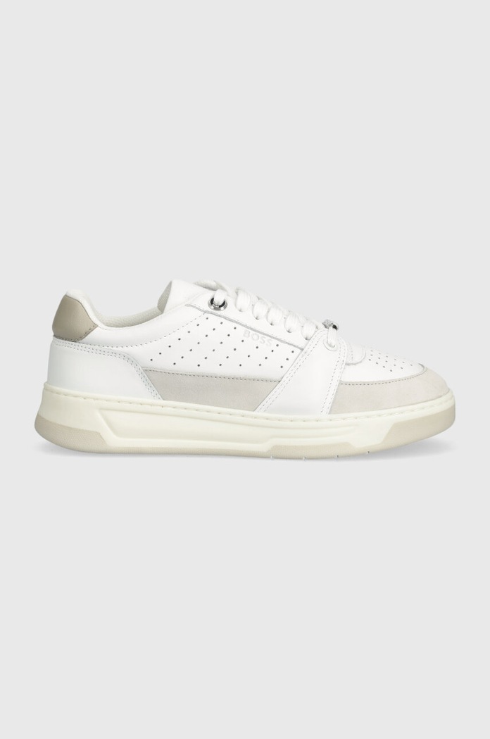 BOSS sneakersy skórzane Baltimore skóra zamszowa biały 50517252.120