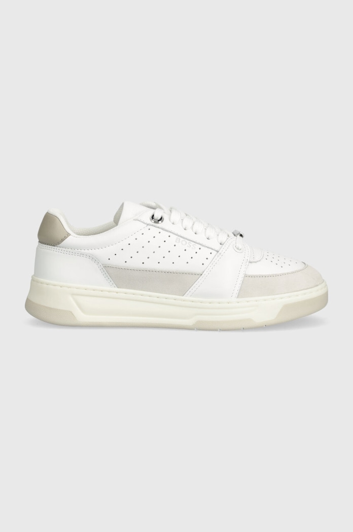 BOSS sneakersy skórzane Baltimore skóra zamszowa biały 50517252.120