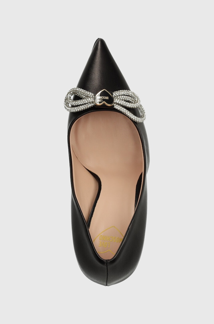 Love Moschino szpilki skórzane czarny JA10359G1IIE0000