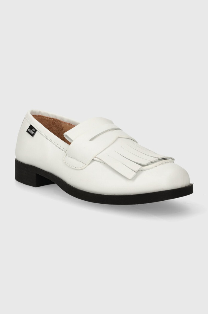 Love Moschino mokasyny skórzane JA10222G1IIA0100 biały SS24