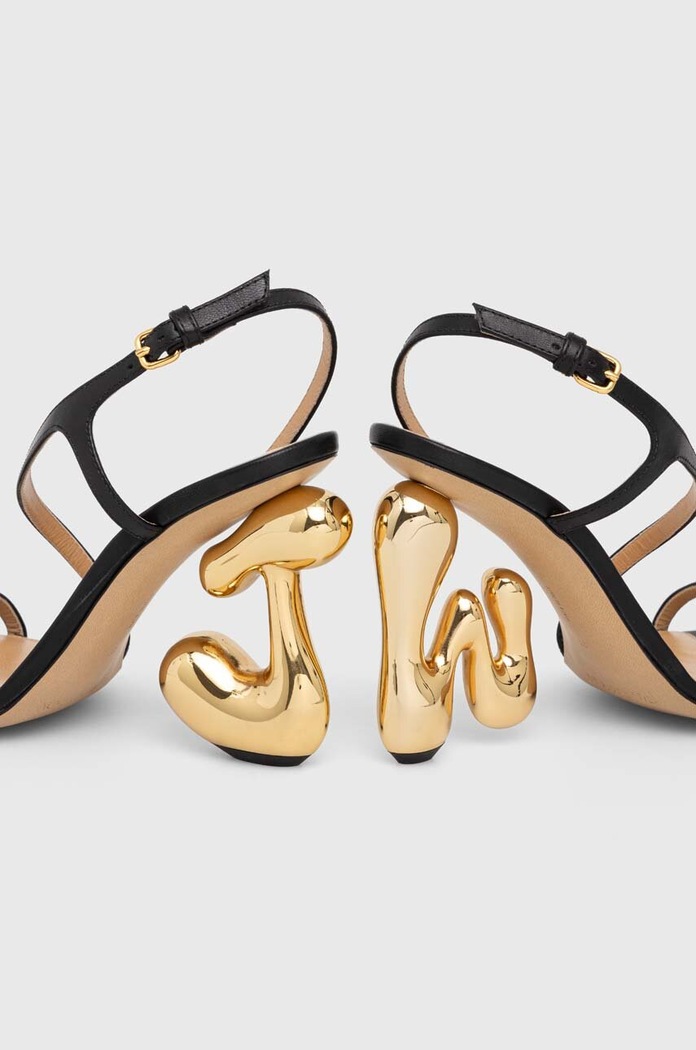 JW Anderson bőr szandál Bubble Heel fekete ANW42050A.999