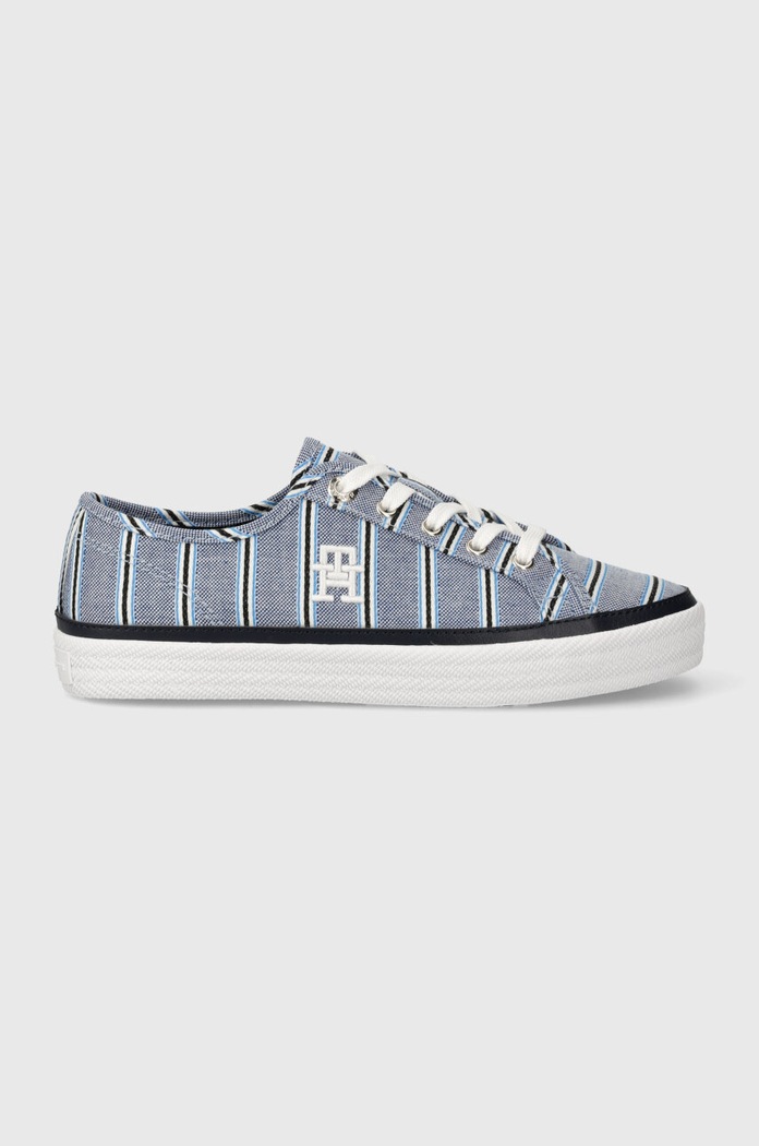 Tenisky Tommy Hilfiger VULC CANVAS SNEAKER SHIRTING FW0FW07672 modrá SS24