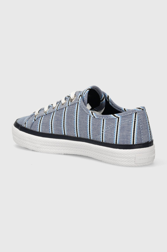 Boty Tenisky Tommy Hilfiger VULC CANVAS SNEAKER SHIRTING FW0FW07672 modrá