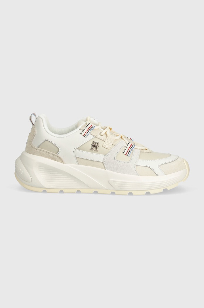 Tommy Hilfiger sportcipő FASHION CHUNKY RUNNER STRIPES FW0FW07674 bézs SS24