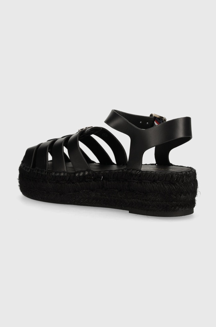 Încălțăminte Tommy Hilfiger espadrile de piele TH AUTHENTIC LEATHER ESPADRILLE FW0FW07743 negru