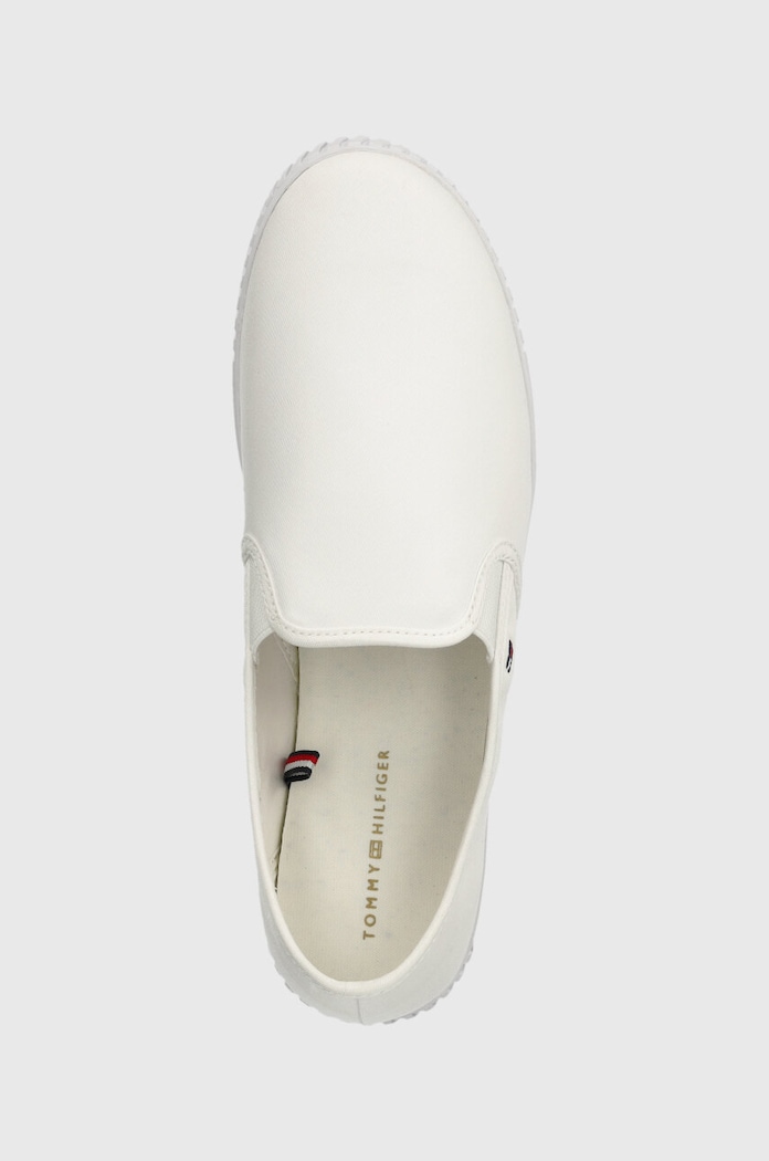 Tenisky Tommy Hilfiger CANVAS SLIP-ON SNEAKER bílá FW0FW07806