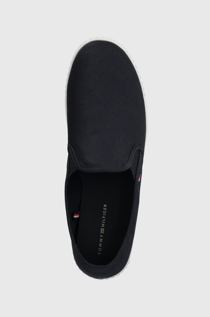 Tenisky Tommy Hilfiger CANVAS SLIP-ON SNEAKER námořnická modř FW0FW07806