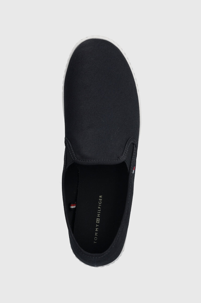 Tenisky Tommy Hilfiger CANVAS SLIP-ON SNEAKER námořnická modř FW0FW07806