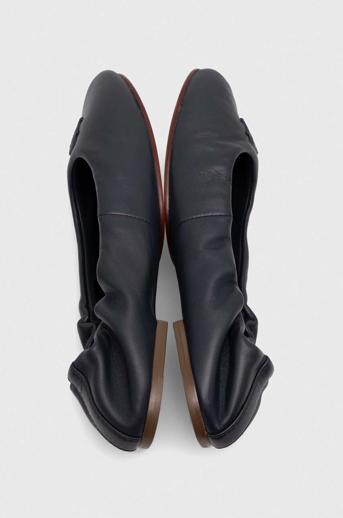 Cipők Tommy Hilfiger bőr balerina cipő TH ELEVATED ELASTIC BALLERINA FW0FW07882 sötétkék
