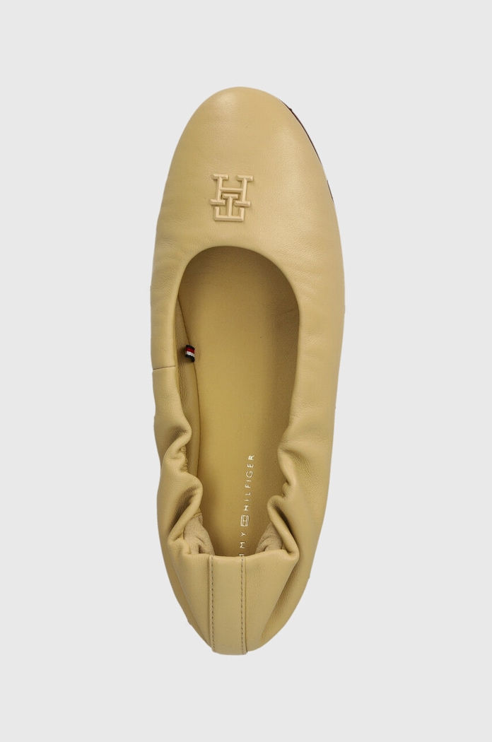 Tommy Hilfiger baleriny skórzane TH ELEVATED ELASTIC BALLERINA beżowy FW0FW07882