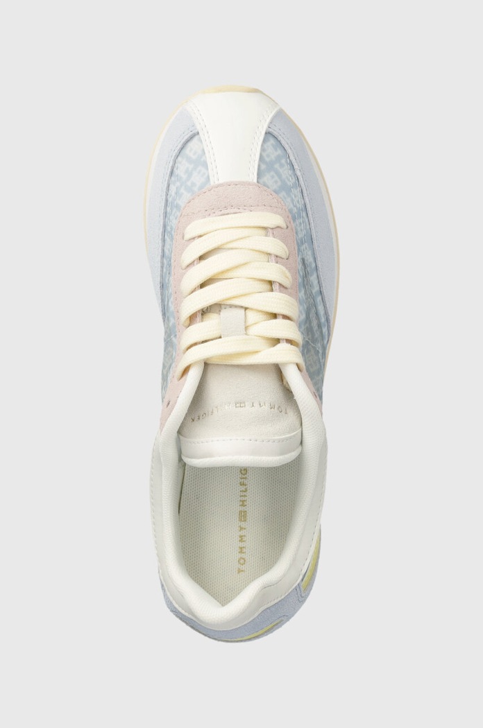 Tenisky Tommy Hilfiger TH MONOGRAM HERITAGE RUNNER modrá FW0FW07893