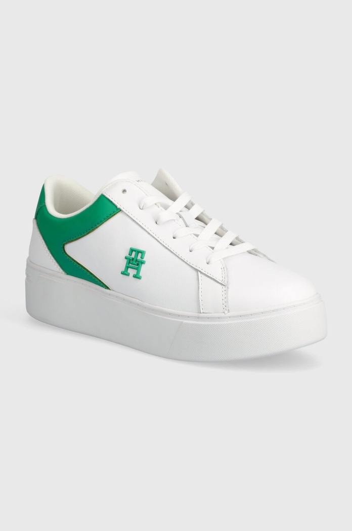Tommy Hilfiger sneakers din piele TH PLATFORM COURT SNEAKER platformă alb FW0FW07910