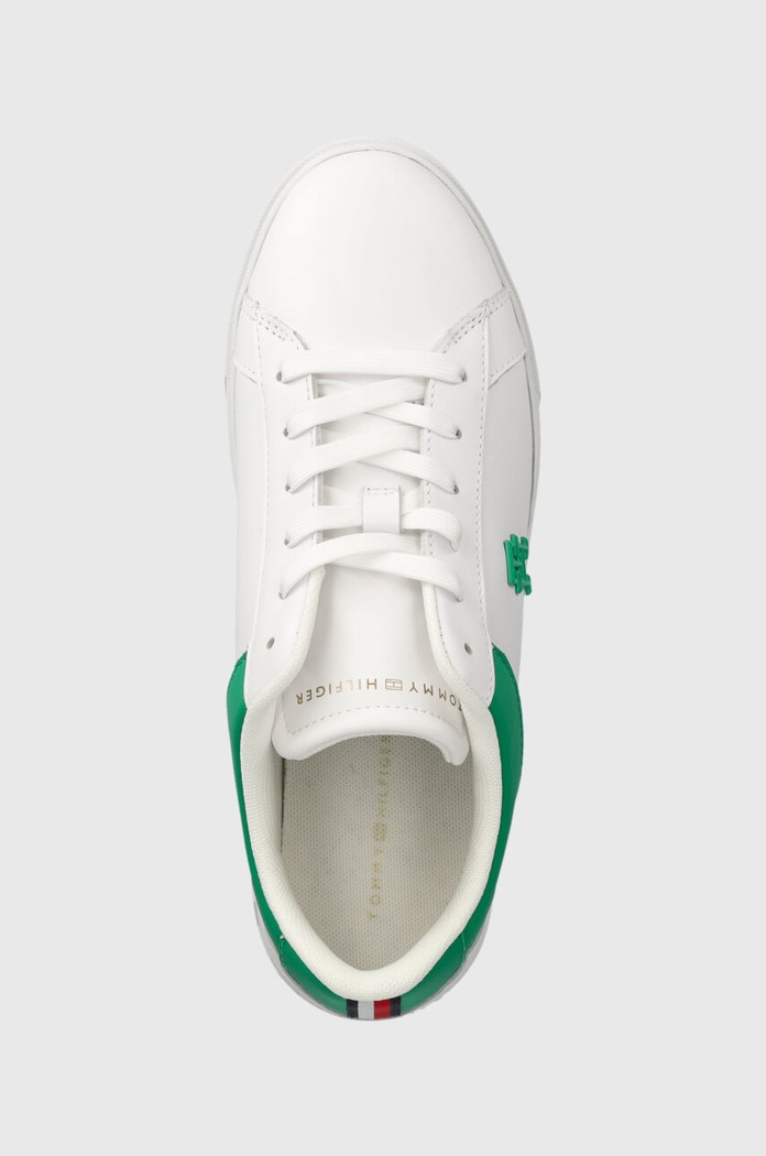 Tommy Hilfiger sneakers din piele TH PLATFORM COURT SNEAKER alb FW0FW07910