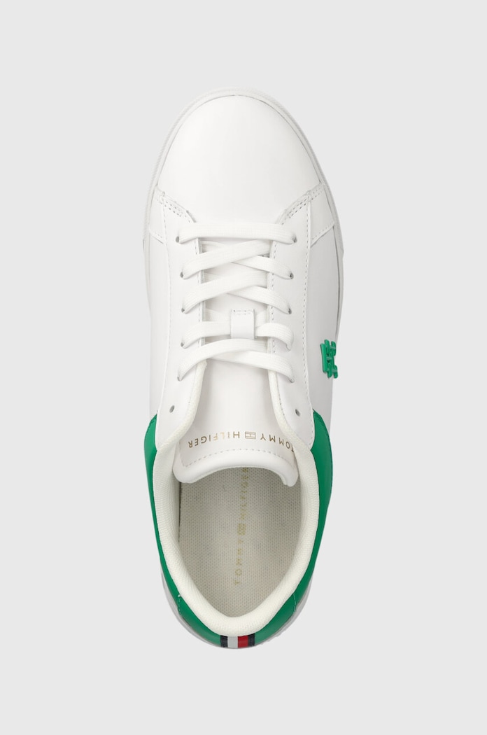 Tommy Hilfiger sneakers din piele TH PLATFORM COURT SNEAKER alb FW0FW07910