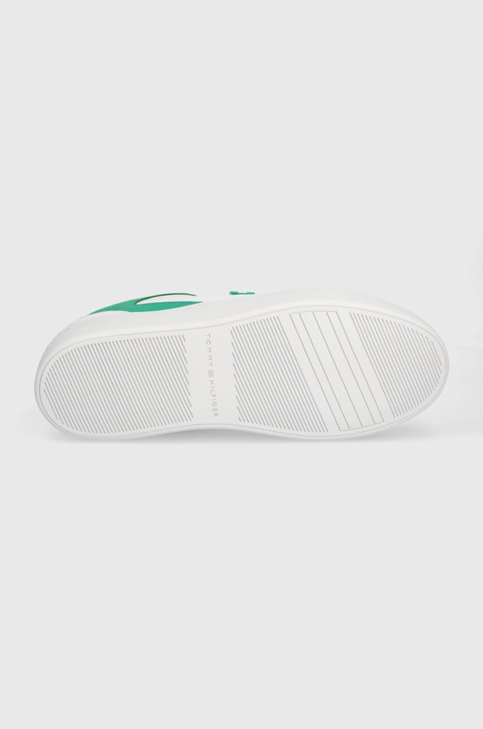 Tommy Hilfiger sneakers din piele TH PLATFORM COURT SNEAKER FW0FW07910 alb