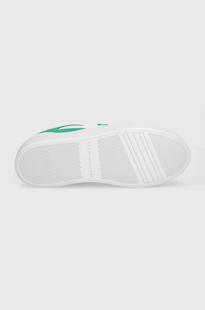 Tommy Hilfiger sneakers din piele TH PLATFORM COURT SNEAKER FW0FW07910 alb