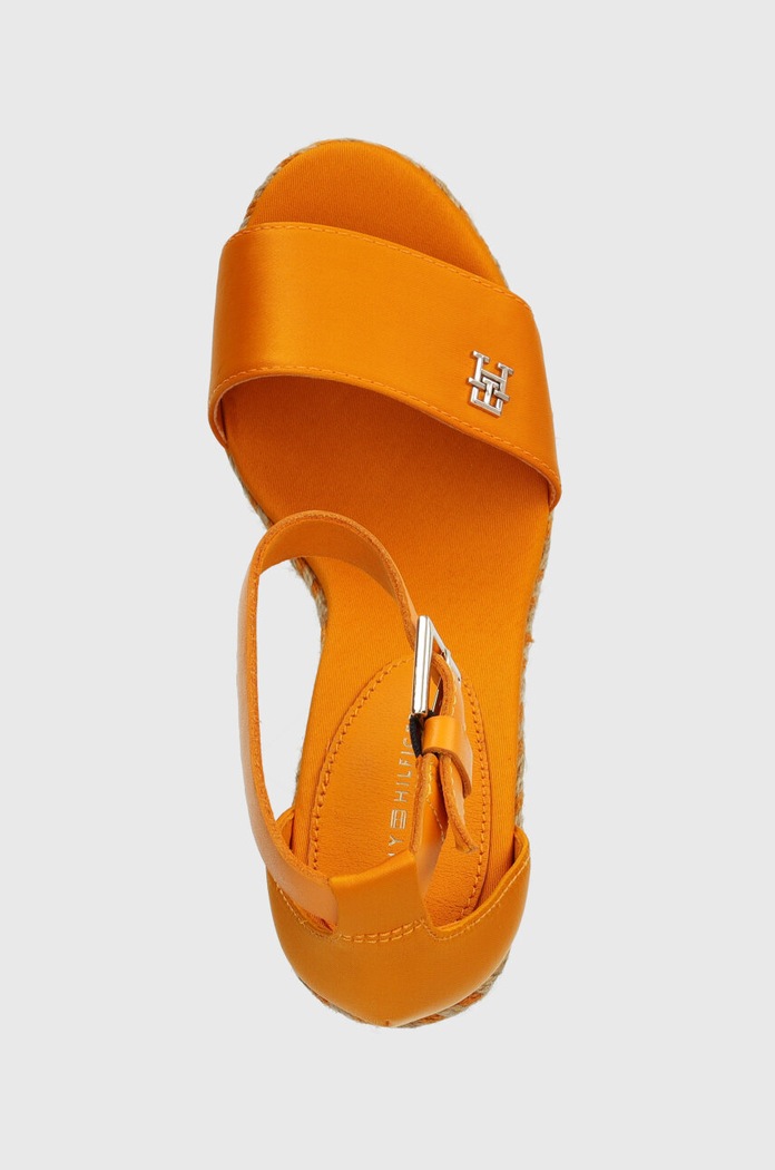 Sandále Tommy Hilfiger COLORFUL HIGH WEDGE SATIN SANDAL oranžová FW0FW07914