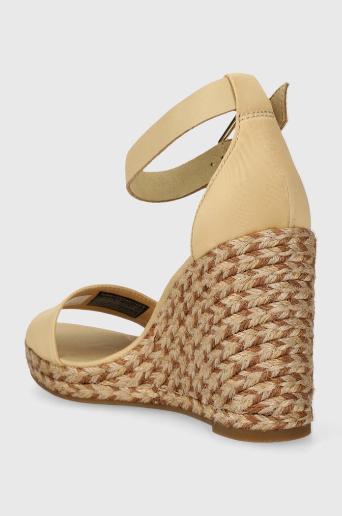Boty Sandály Tommy Hilfiger COLORFUL HIGH WEDGE SATIN SANDAL FW0FW07914 béžová