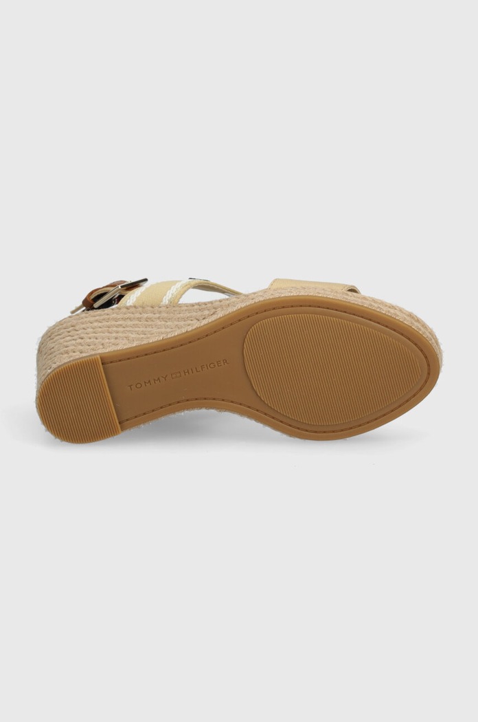 Sandale Tommy Hilfiger WEBBING HIGH WEDGE SANDAL FW0FW08045 bež