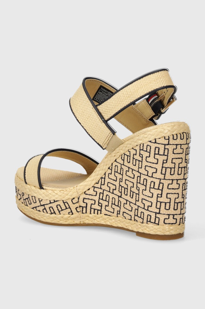 Obuća Sandale Tommy Hilfiger PLATFORM TH MONO RAFIA WEDGE FW0FW08052 bež