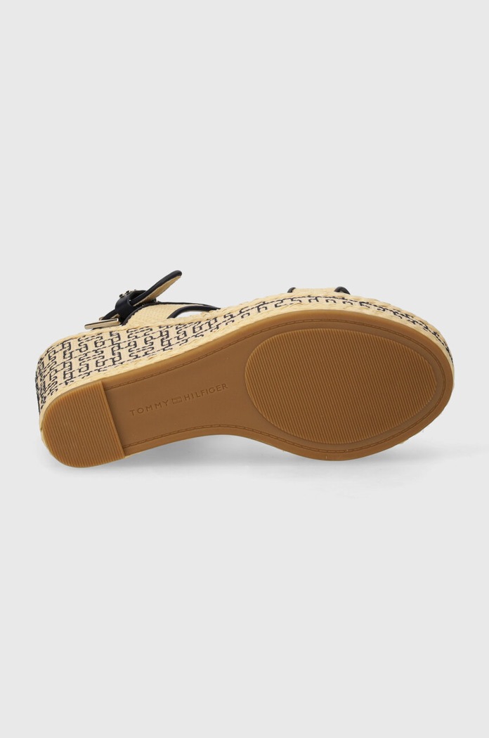 Sandale Tommy Hilfiger PLATFORM TH MONO RAFIA WEDGE FW0FW08052 bež
