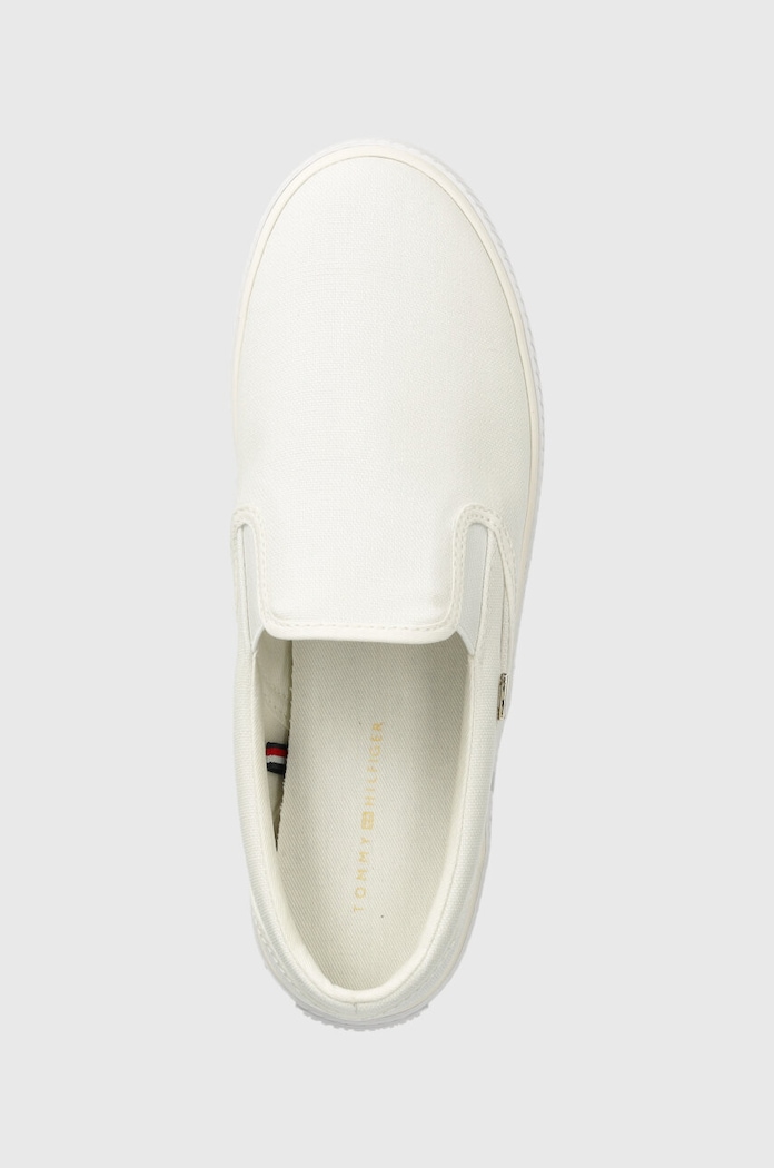 Tenisky Tommy Hilfiger VULC CANVAS bílá FW0FW08065