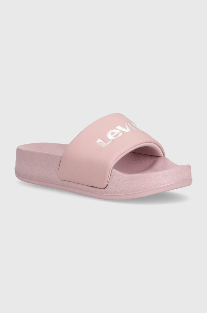 Pantofle Levi's JUNE S BOLD PADDED textilní růžová 235638.82