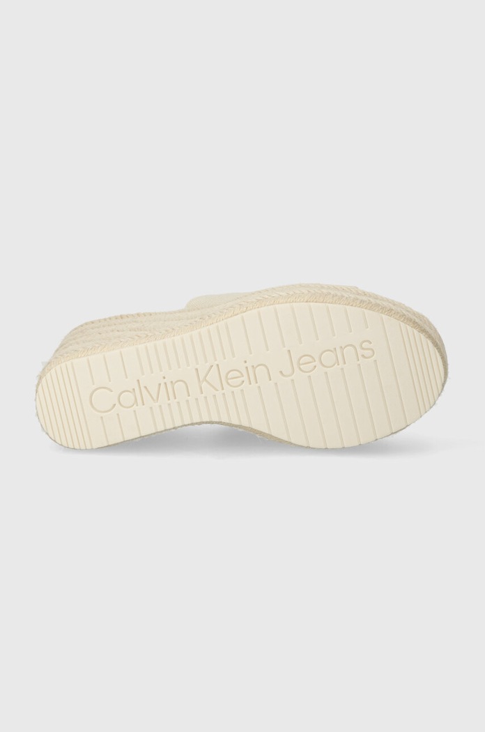 Pantofle Calvin Klein Jeans SLIDE WEDGE ROPE SANDAL ML BTW YW0YW01356 béžová