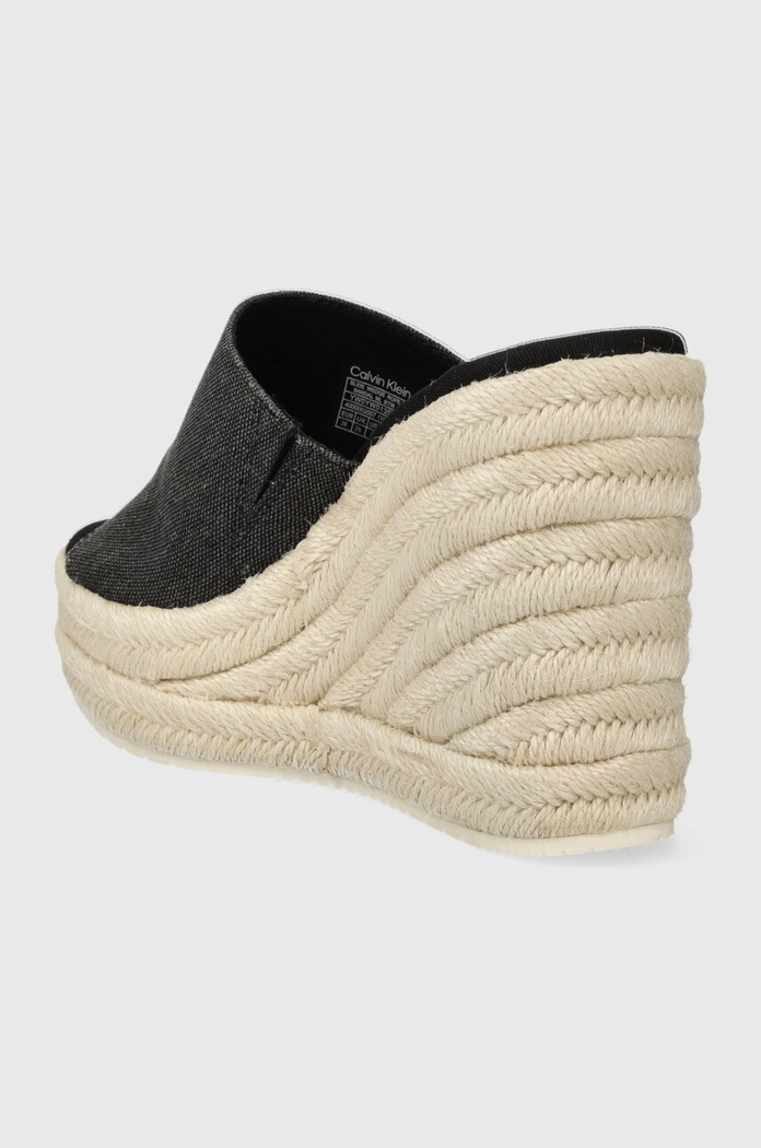 Obuwie Calvin Klein Jeans klapki SLIDE WEDGE ROPE SANDAL ML BTW YW0YW01356 czarny