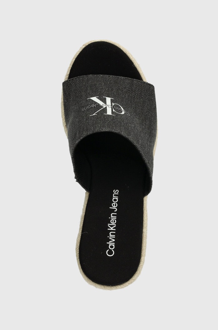 Calvin Klein Jeans klapki SLIDE WEDGE ROPE SANDAL ML BTW czarny YW0YW01356