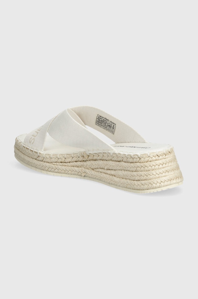 Obuv Šľapky Calvin Klein Jeans SPORTY WEDGE ROPE SANDAL MR YW0YW01364 biela