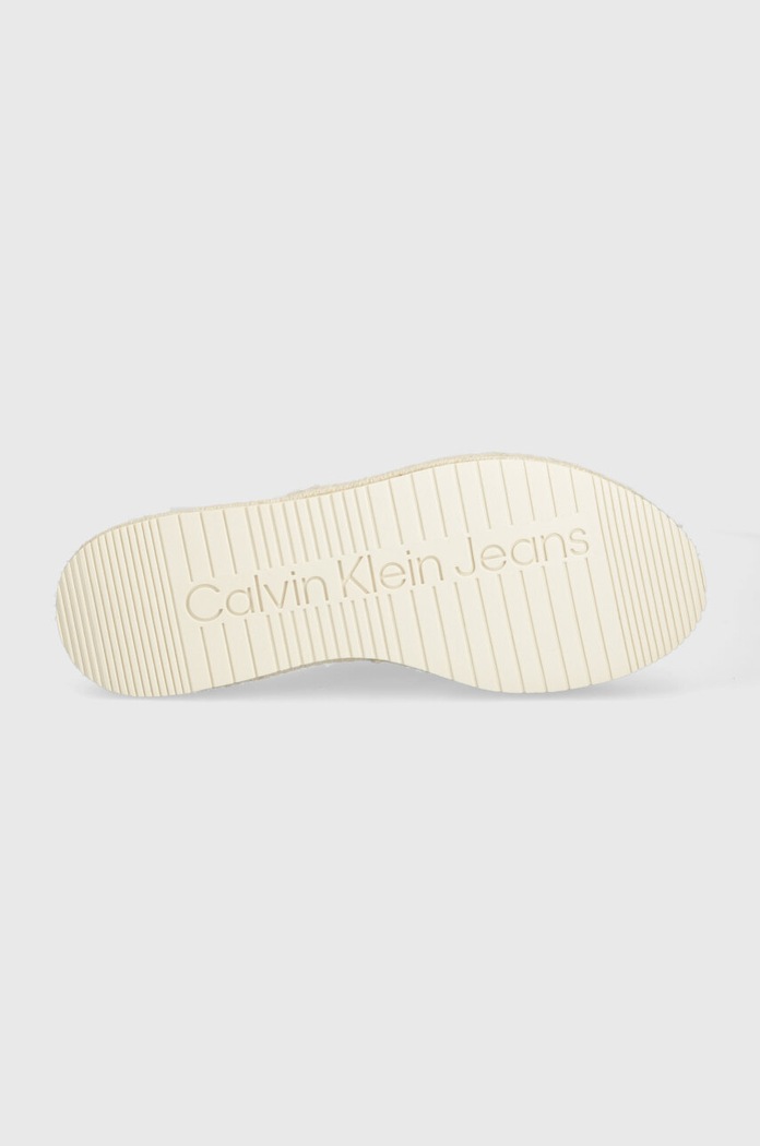 Šľapky Calvin Klein Jeans SPORTY WEDGE ROPE SANDAL MR YW0YW01364 biela