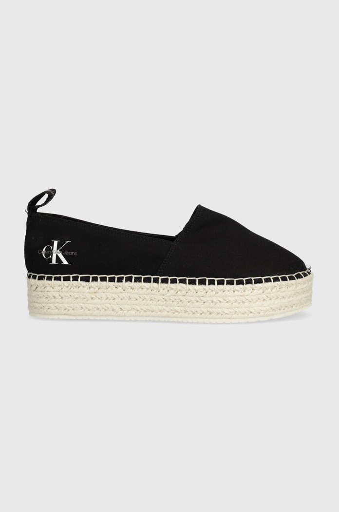 Εσπαντρίγιες Calvin Klein Jeans PLATFORM ESPADRILLE ML BTW PLATFORM ESPADRILLE ML BTW ίσια πλατφόρμα μαύρο YW0YW01378
