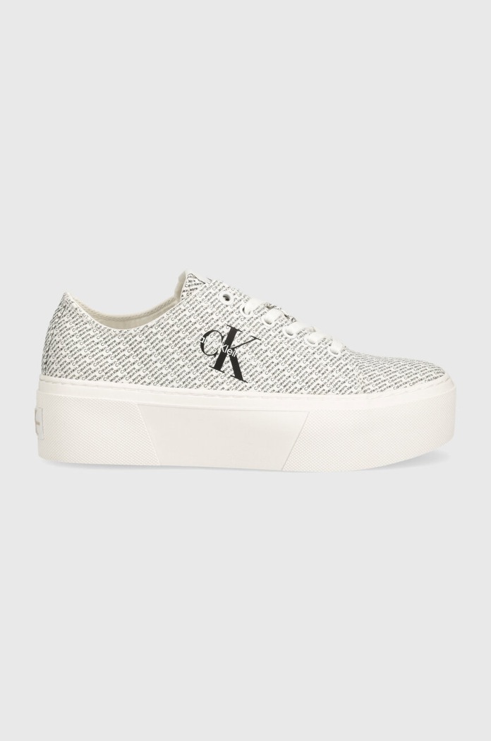 Tenisky Calvin Klein Jeans FLATFORM+ CUPSOLE LOW LACE CS MR YW0YW01420 bílá SS24