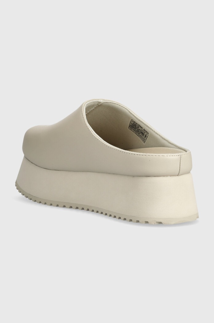 Obuwie Calvin Klein Jeans klapki skórzane CLOSE TOE FLATFORM MG UC YW0YW01440 beżowy
