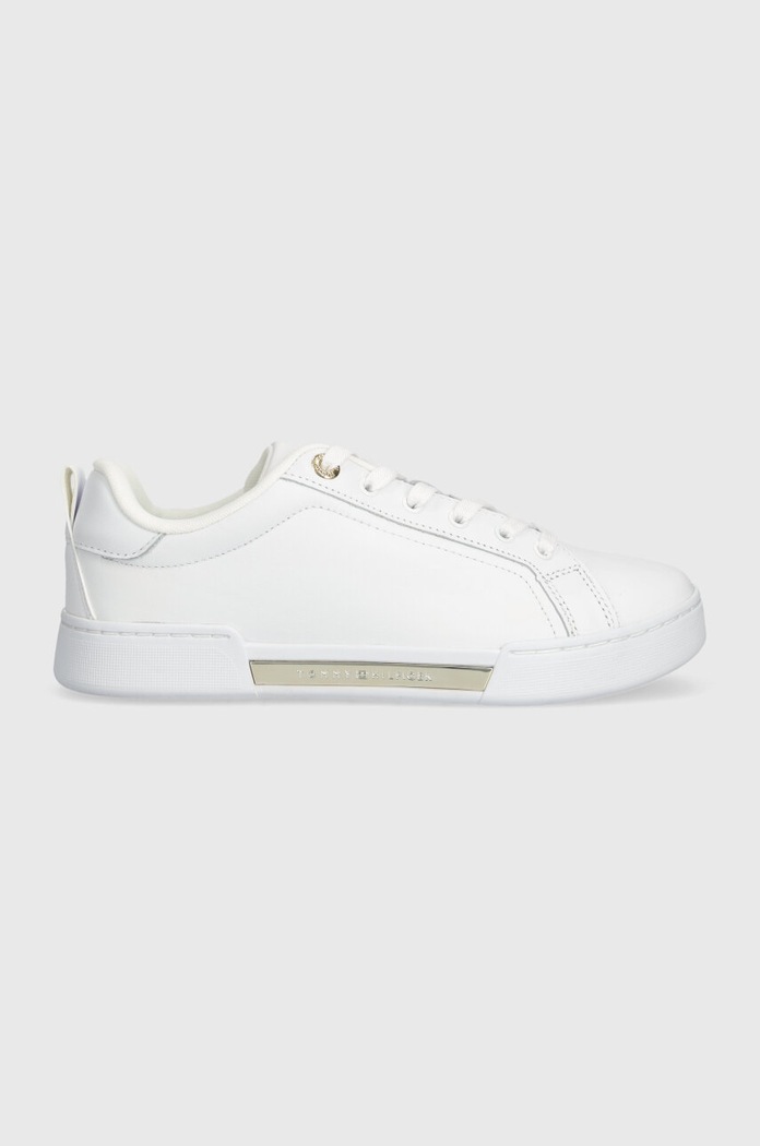 Tommy Hilfiger sneakersy skórzane CHIQUE COURT SNEAKER płaska biały FW0FW07634