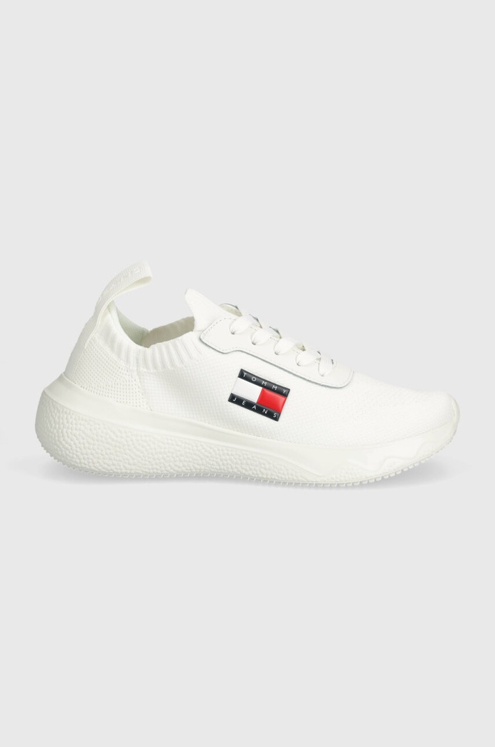 Sneakers boty Tommy Jeans TJW KNIT RUNNER EN0EN02564 bílá AW24